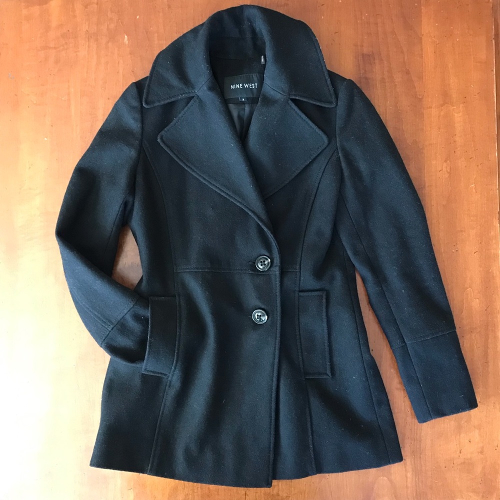 Classic Black Nine West Peacoat